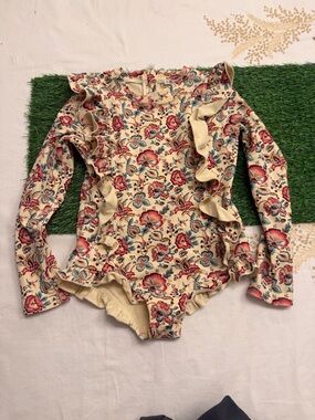 Louise Misha ruffle floral  Long-Sleeve One-Piece Swimsuit -